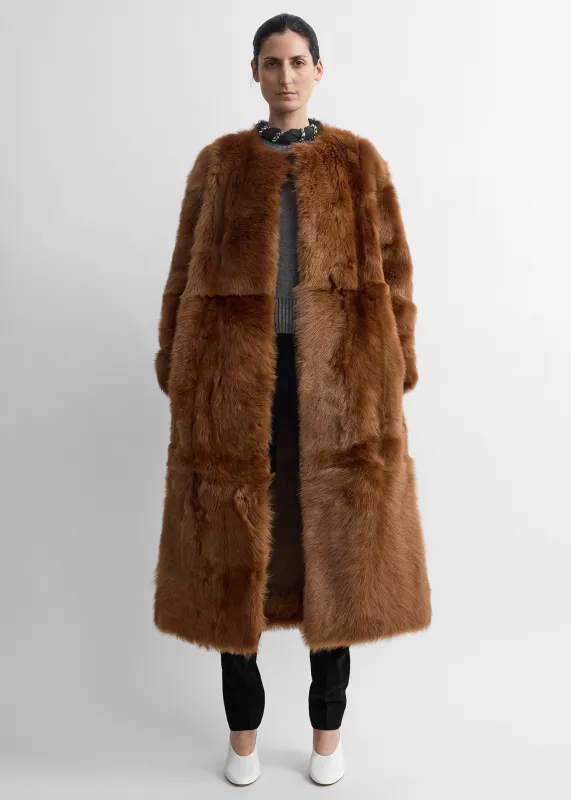 Silky shearling coat ginger made by Toteme