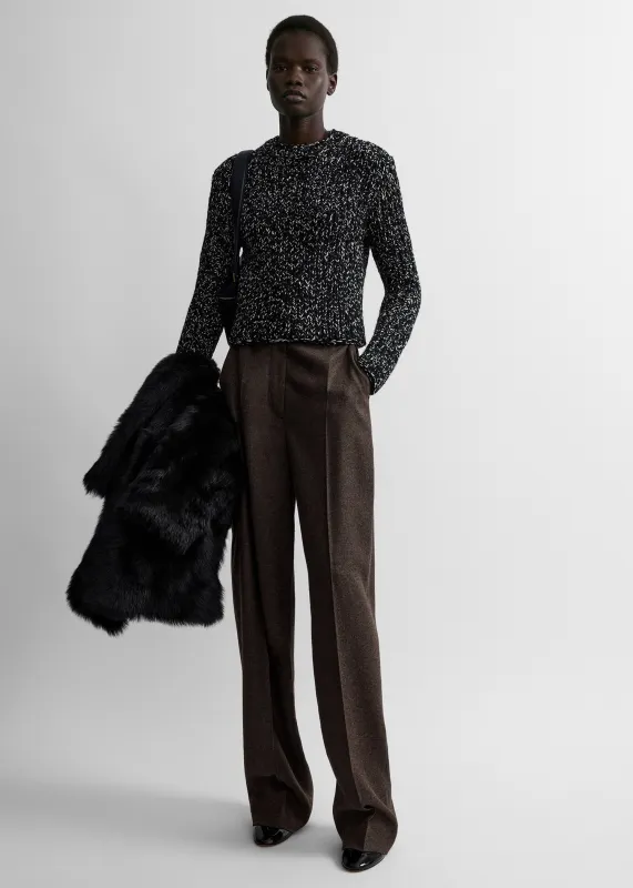 Wool silk crew neck black/ecru made by Toteme
