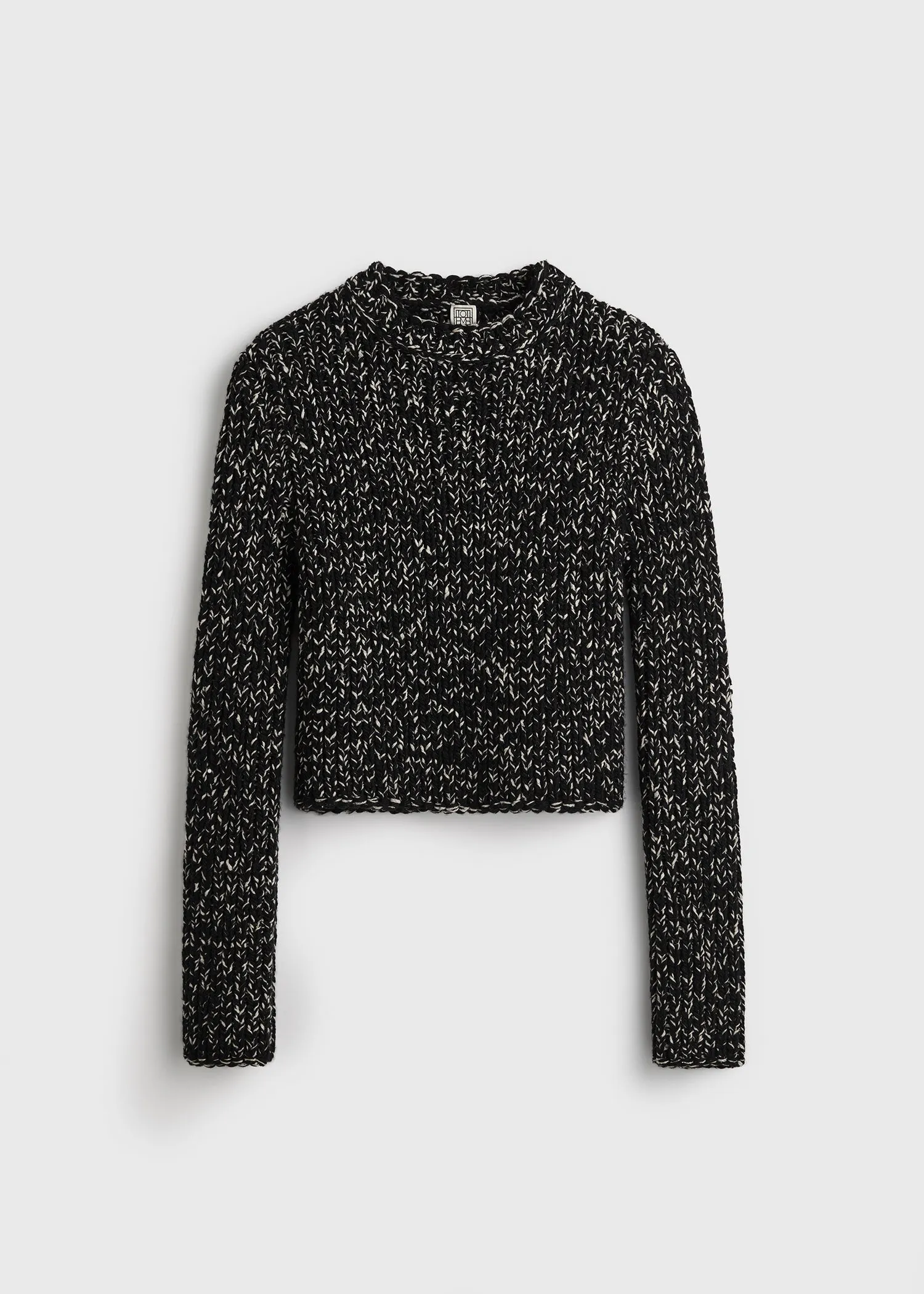 Wool silk crew neck black/ecru sold by Toteme product image thumbnail 5