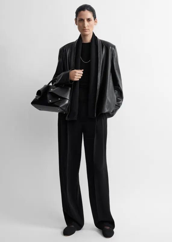 Scarf leather jacket black made by Toteme