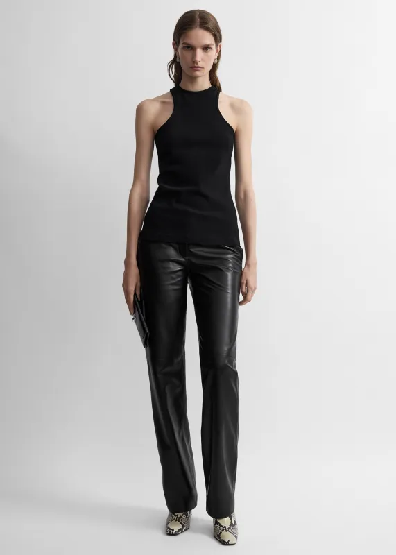 Deep curve stretch wool tank black made by Toteme