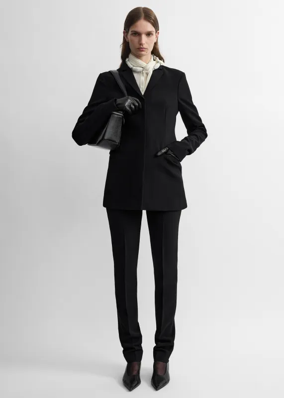 Slim stretch wool blazer black made by Toteme