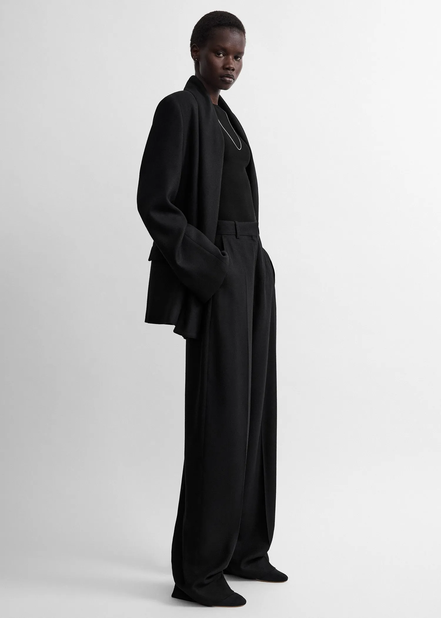 High-waist flannel trousers sold by Toteme product image thumbnail 2