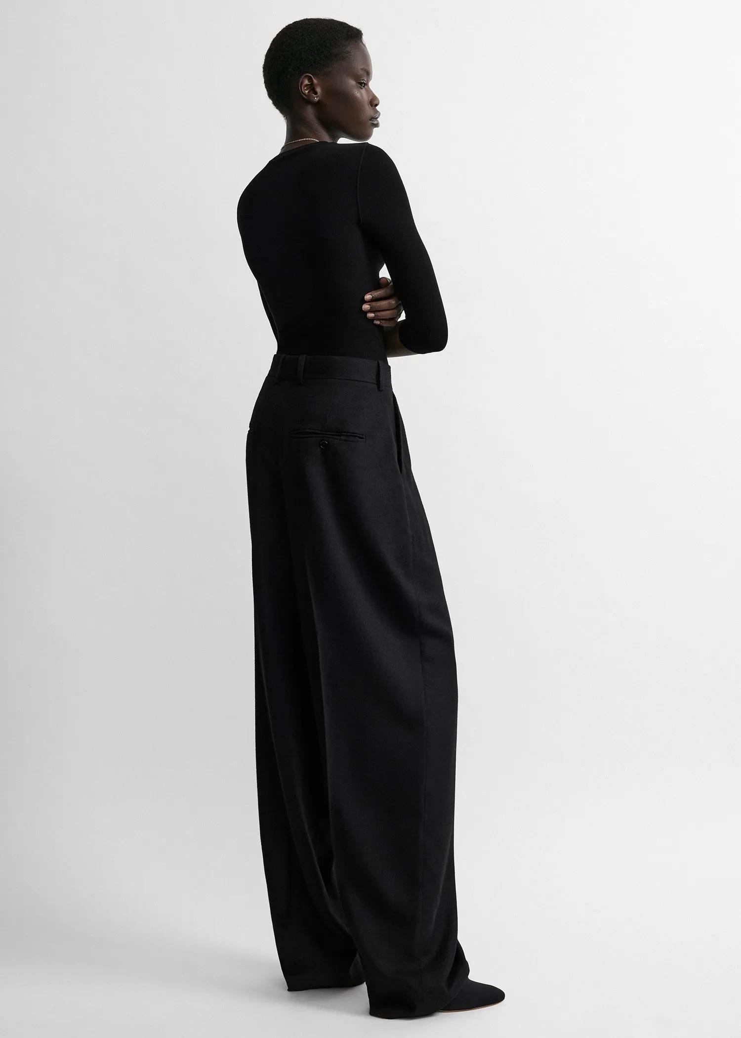 High-waist flannel trousers sold by Toteme product image thumbnail 3