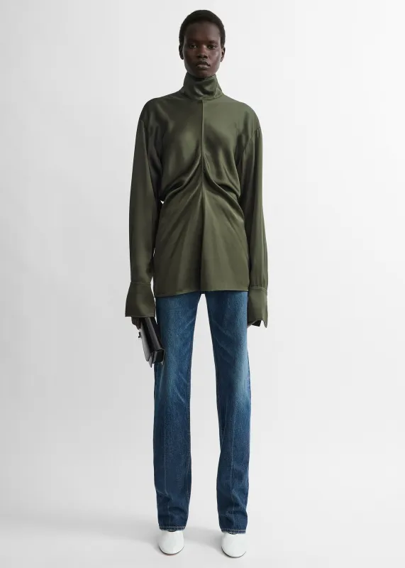 Slouch blouse dark green made by Toteme