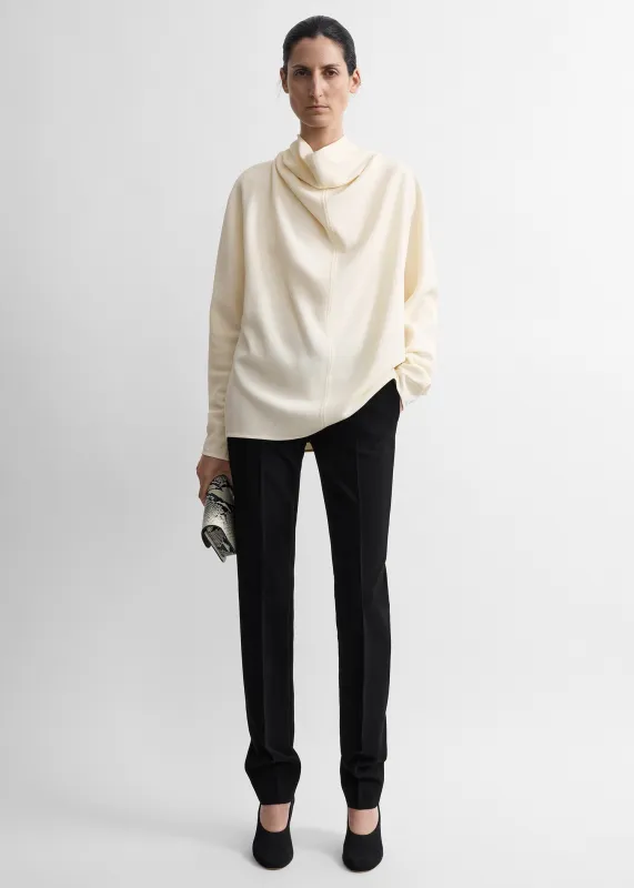 Cowl neck blouse ecru made by Toteme
