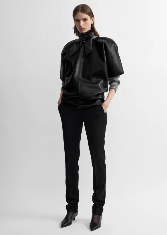 Cocoon leather top black made by Toteme