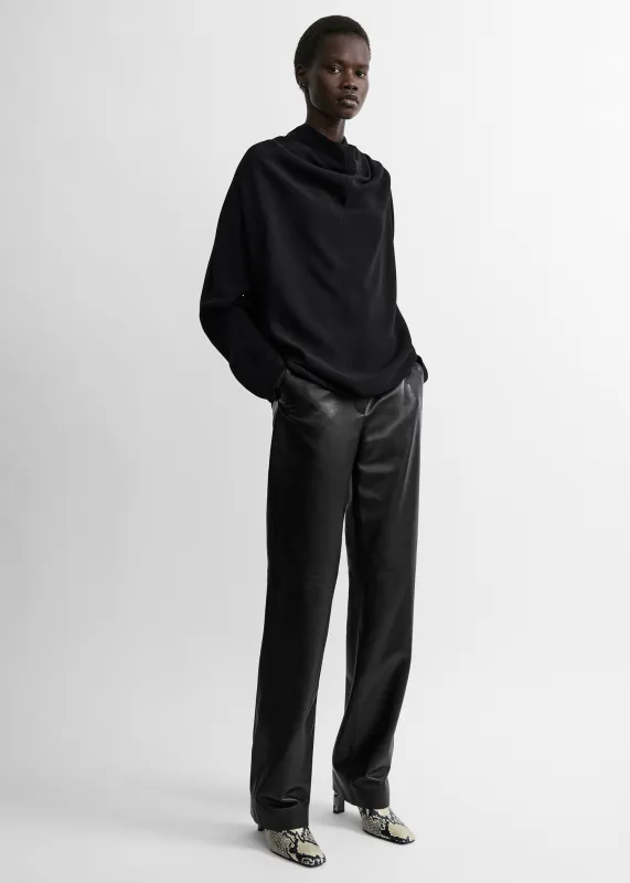 Cowl neck blouse black made by Toteme