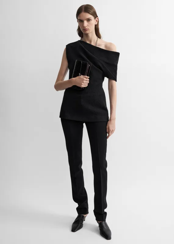One-shoulder top black made by Toteme