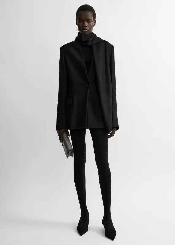 Scarf lapel blazer black made by Toteme