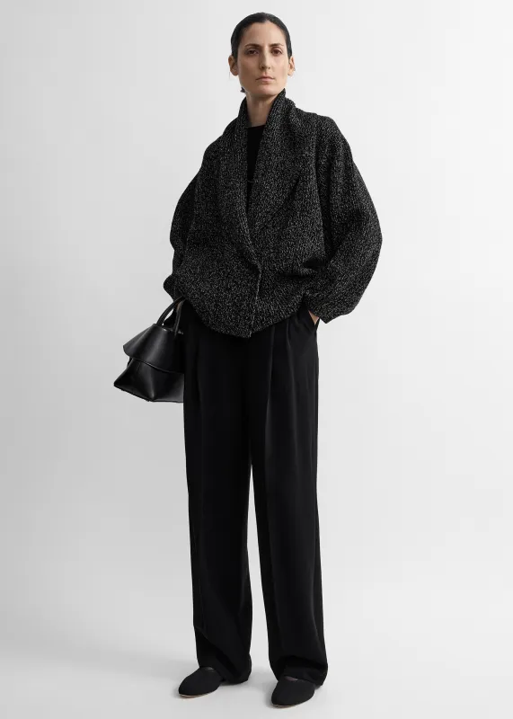 Shawl-lapel cardigan black/white made by Toteme