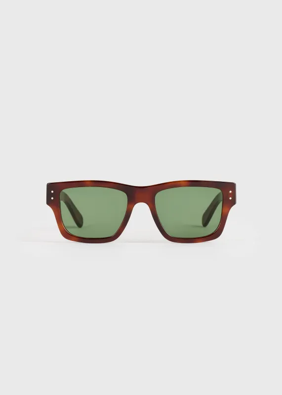 Square sunglasses dark havana made by Toteme