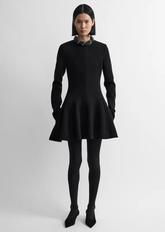 Wool skater dress black made by Toteme