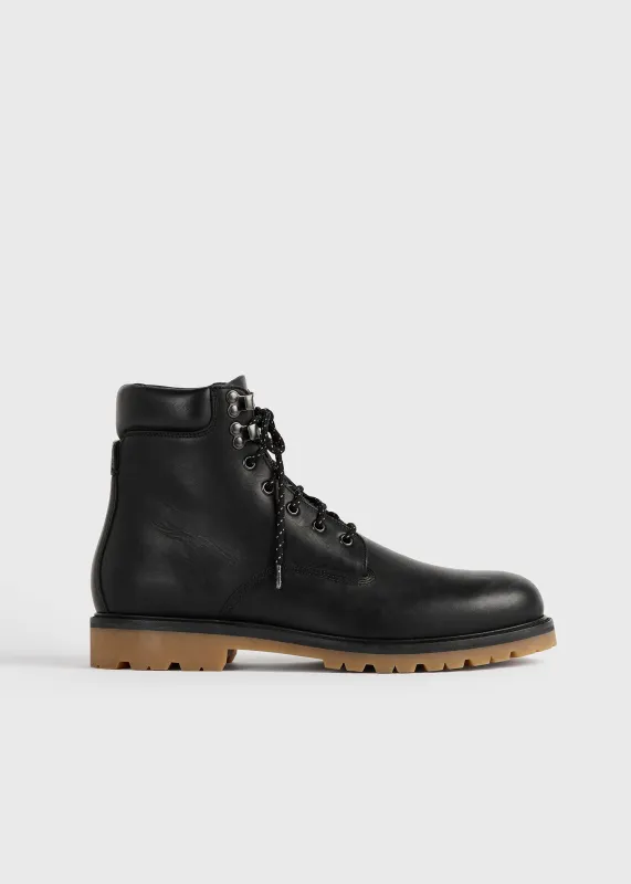 Lace-up leather boots black made by Toteme