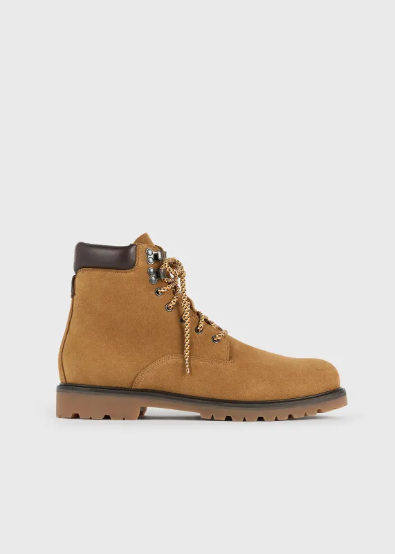 Lace-up suede boots ochre made by Toteme