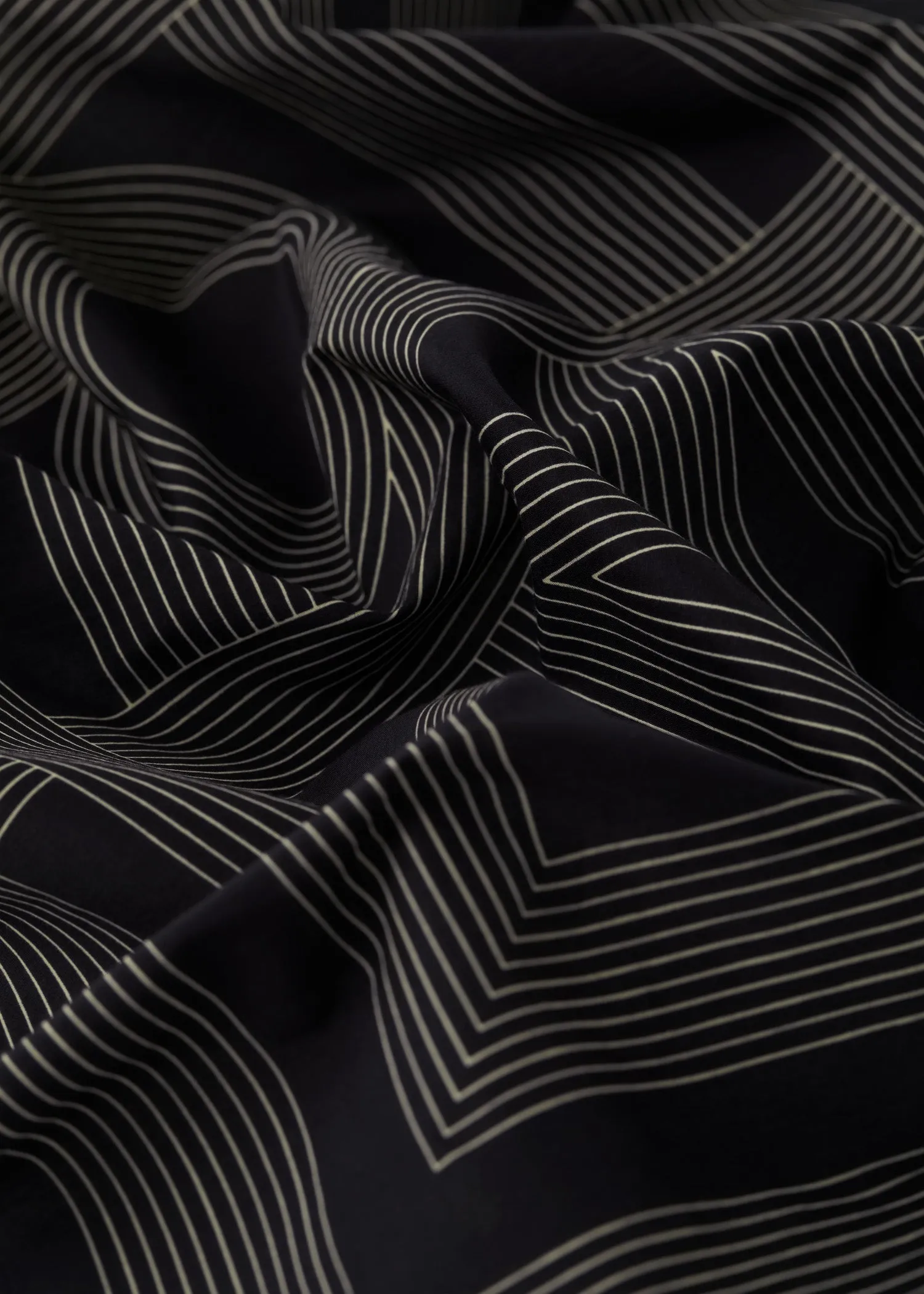 Striped monogram cotton silk scarf black sold by Toteme product image thumbnail 4