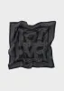 Striped monogram cotton silk scarf black sold by Toteme