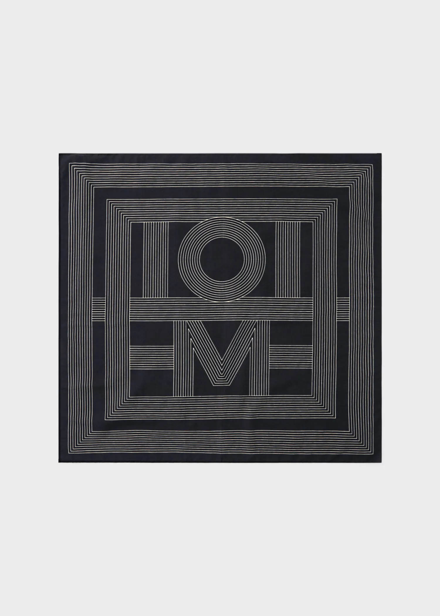 Striped monogram cotton silk scarf black sold by Toteme product image thumbnail 5