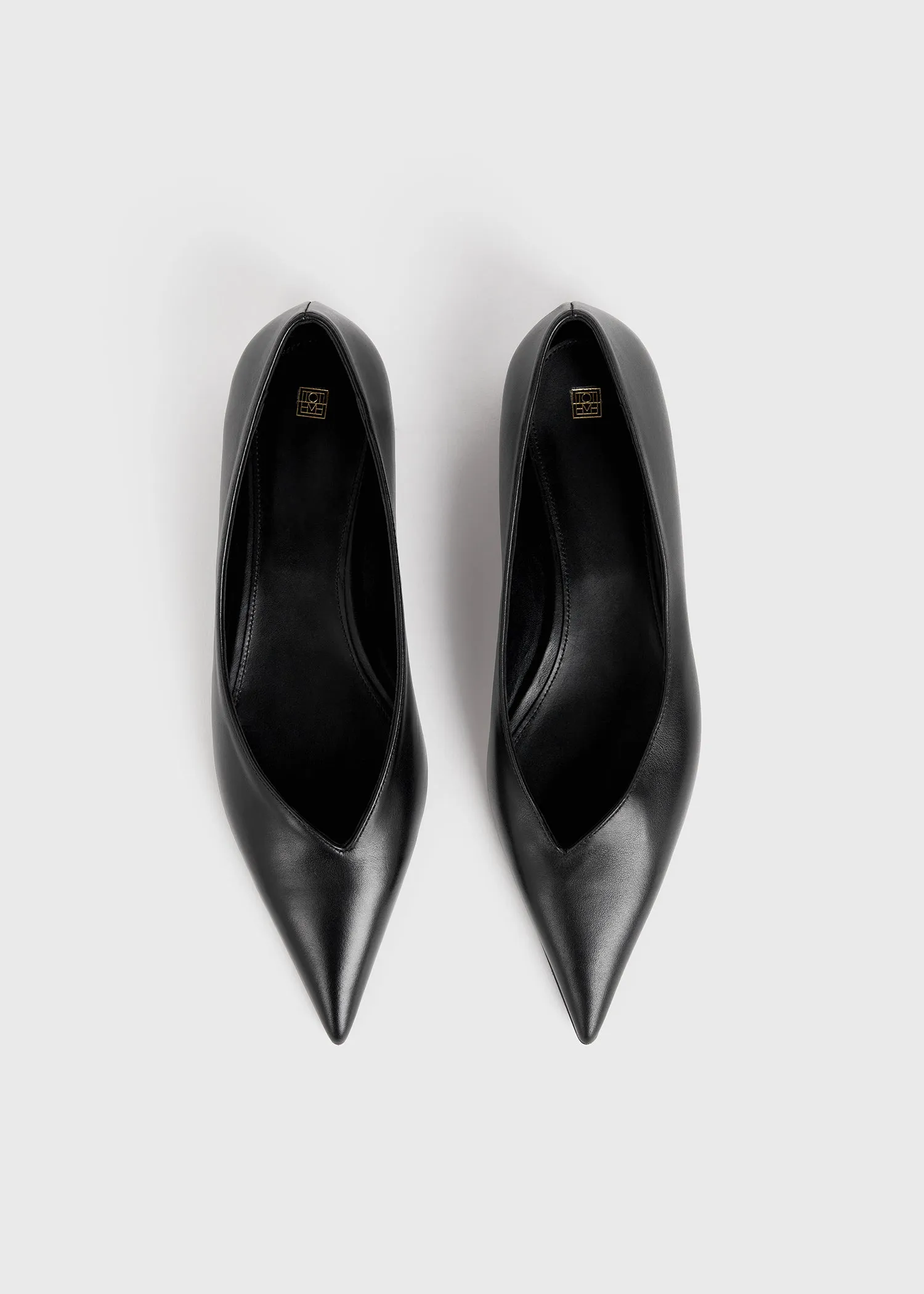 Leather asymmetric ballerinas black sold by Toteme product image thumbnail 3