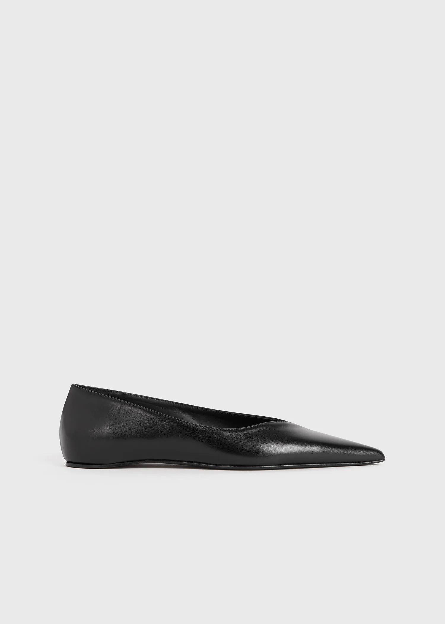 Leather asymmetric ballerinas black sold by Toteme