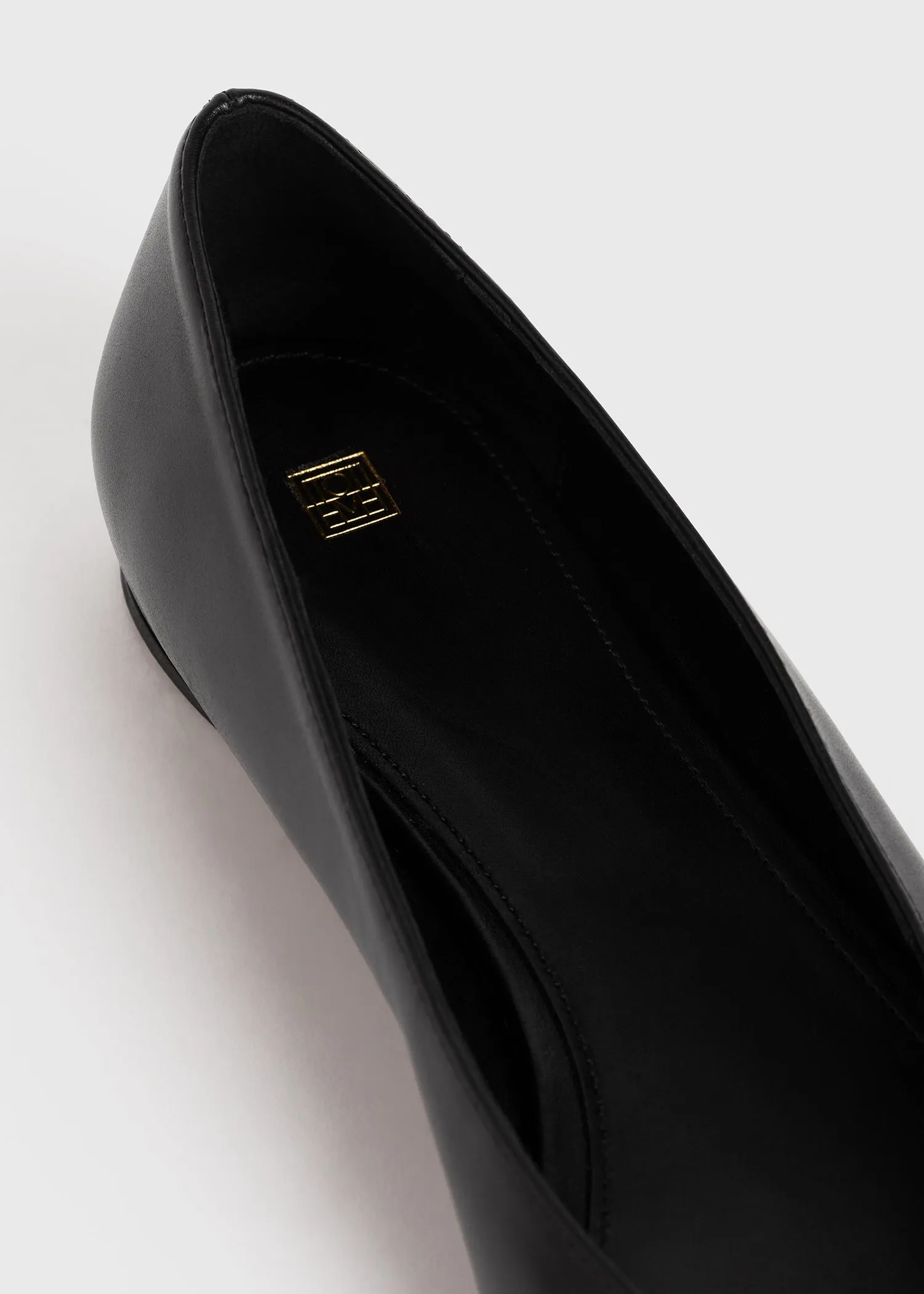 Leather asymmetric ballerinas black sold by Toteme product image thumbnail 4