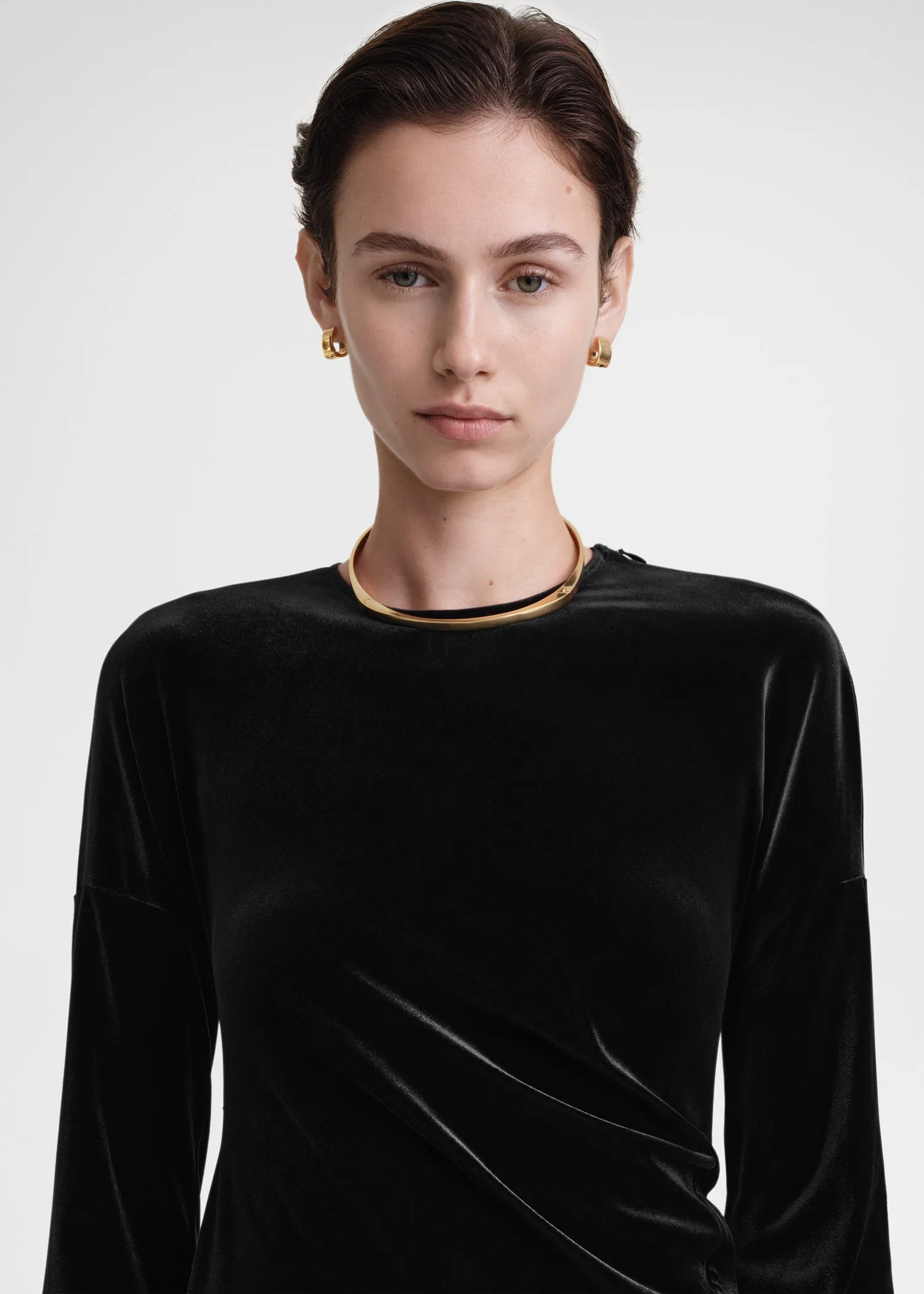 Twisted velvet dress black sold by Toteme product image thumbnail 4