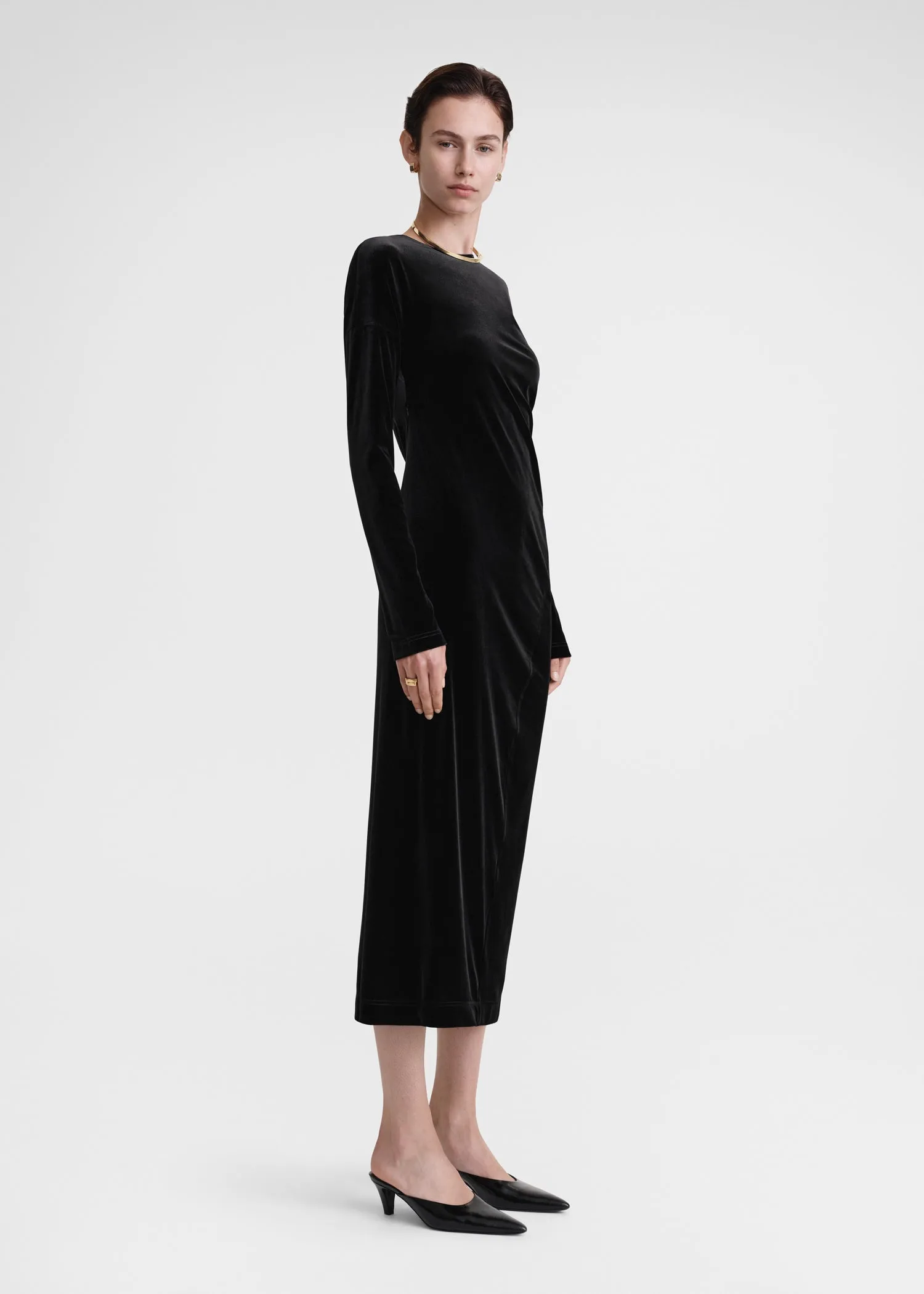 Twisted velvet dress black sold by Toteme product image thumbnail 2