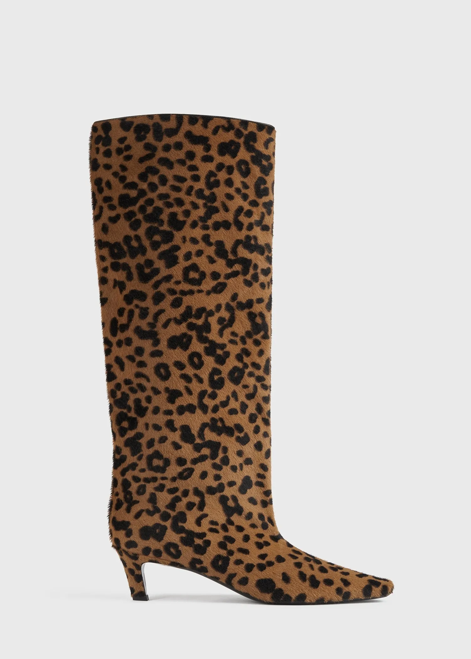 Leather wide shaft boots leopard sold by Toteme