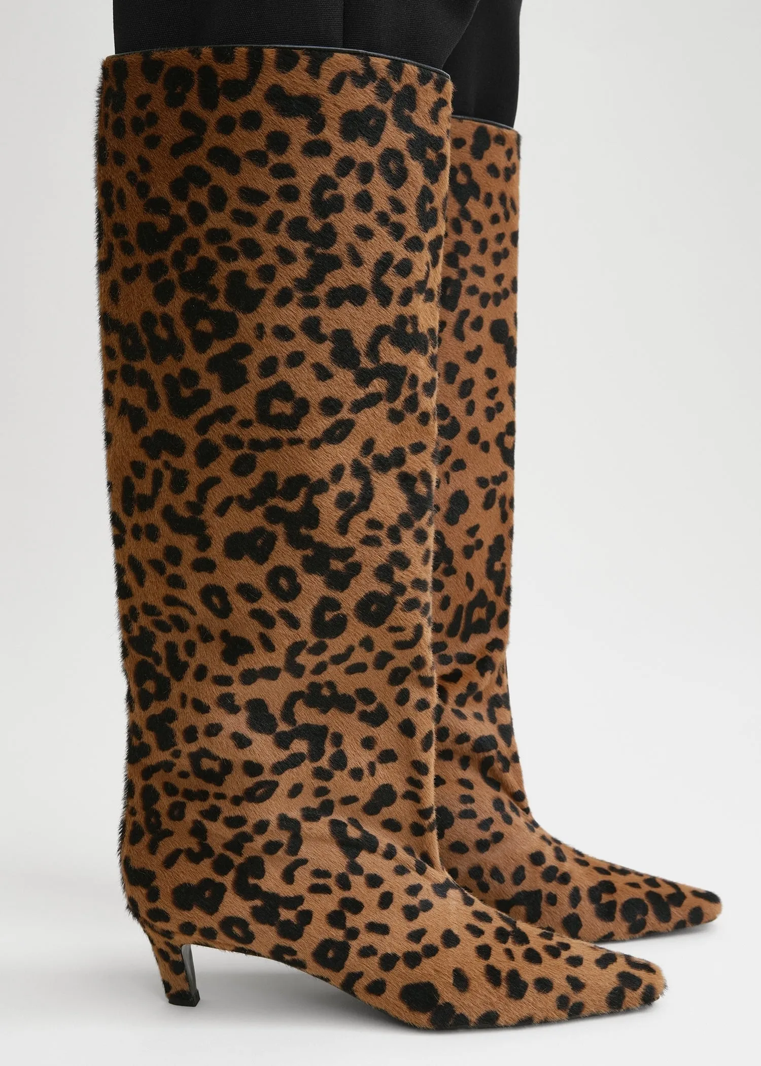 Leather wide shaft boots leopard sold by Toteme product image thumbnail 3