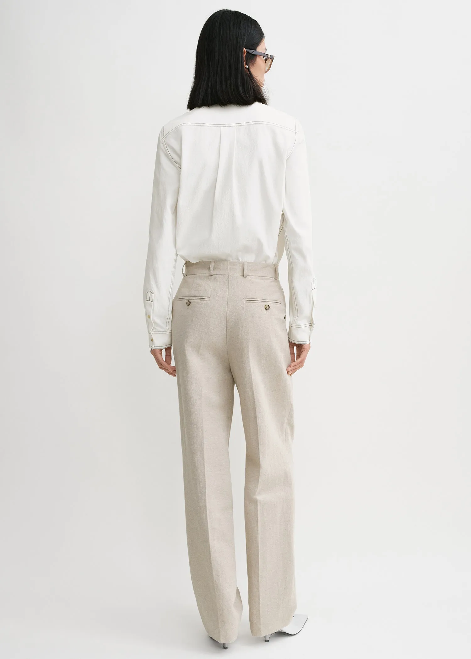 Petite tumbled cotton shirt white sold by Toteme product image thumbnail 3