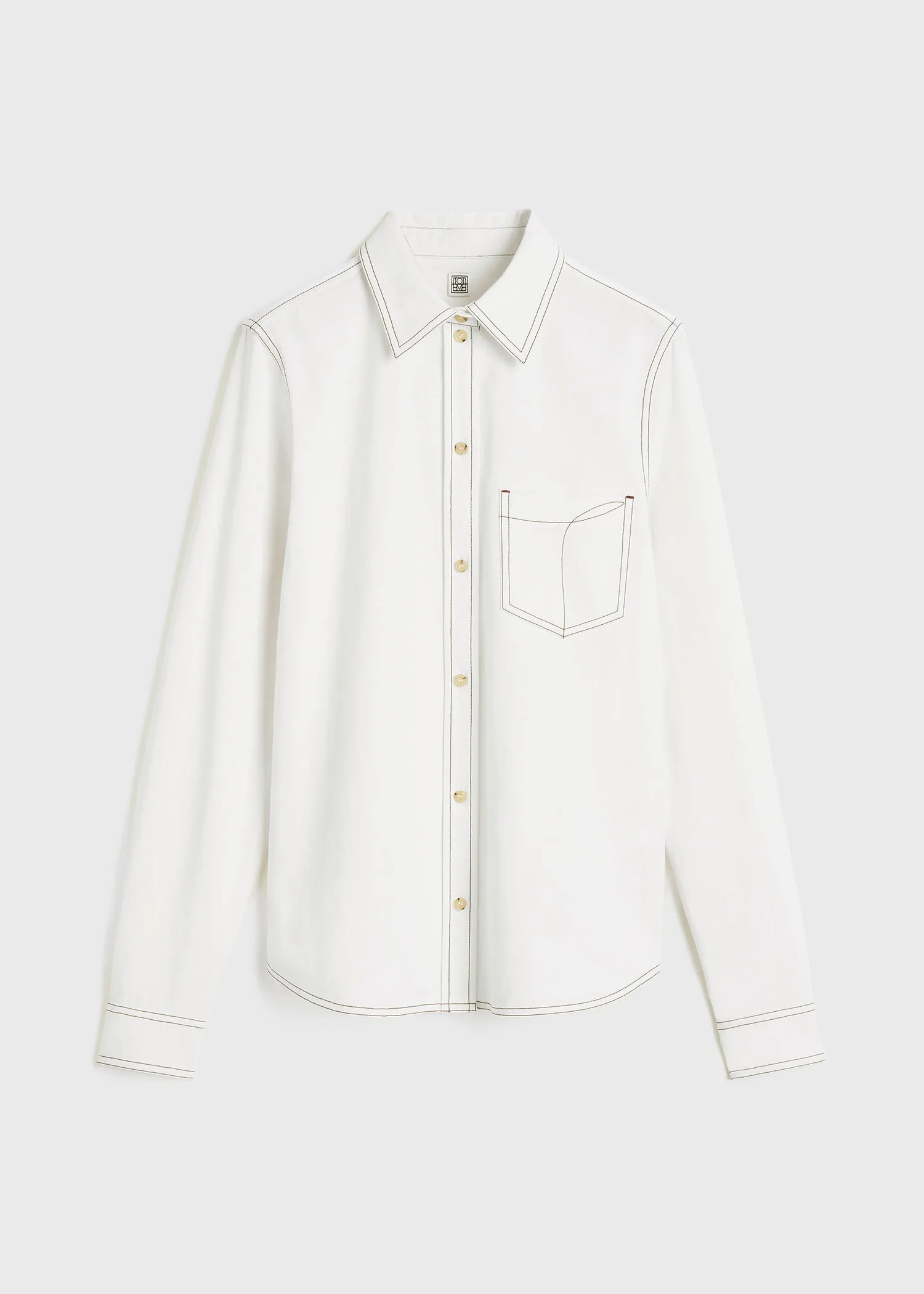 Petite tumbled cotton shirt white sold by Toteme product image thumbnail 5