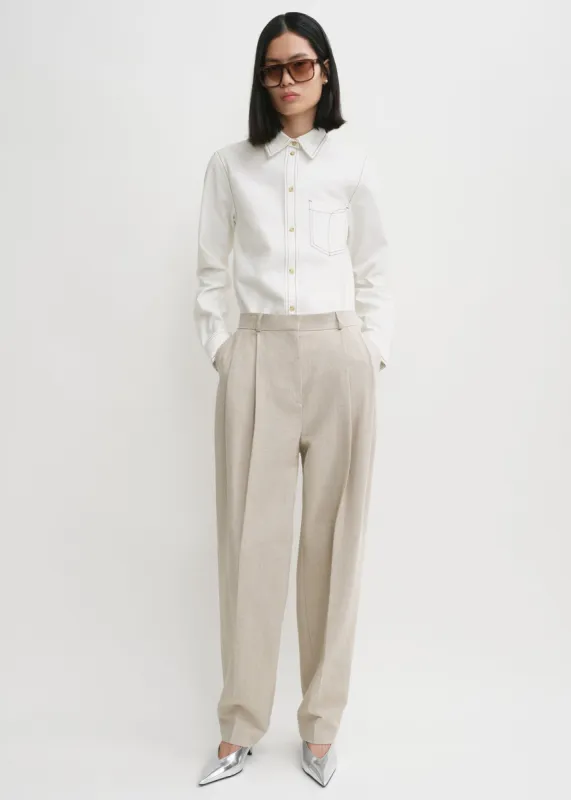 Petite tumbled cotton shirt white sold by Toteme