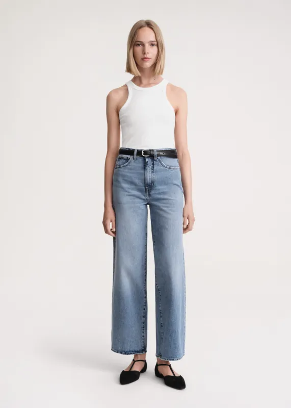 Flare fit denim worn blue sold by Toteme