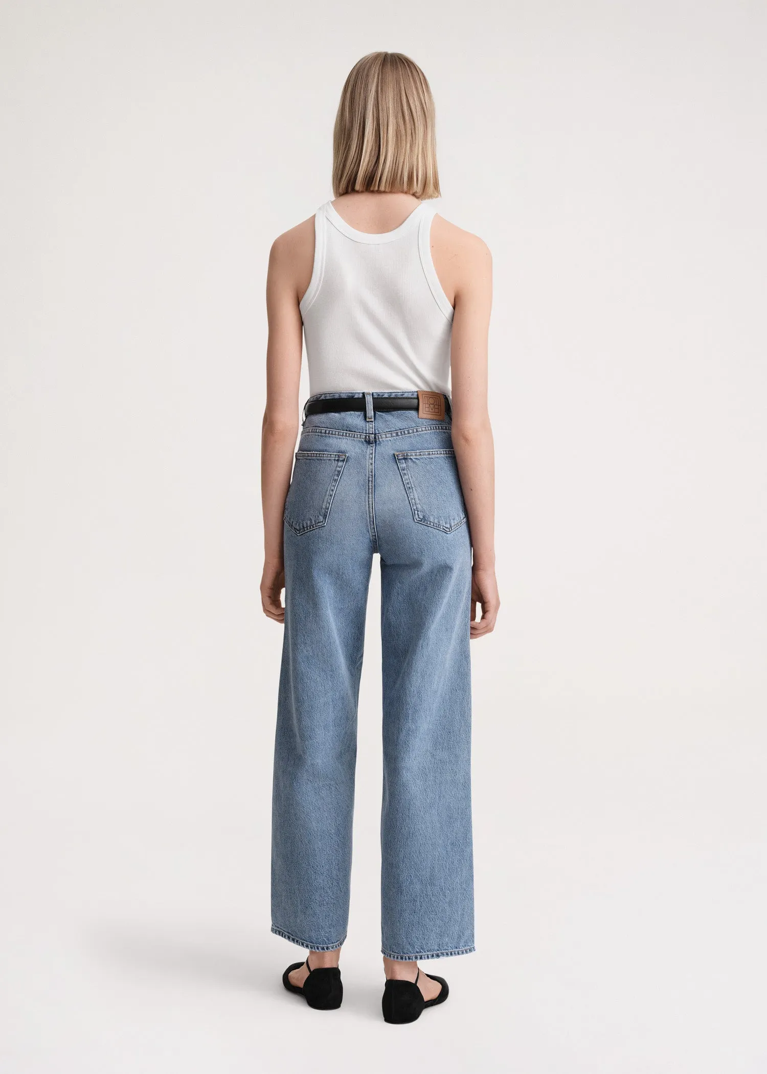 Flare fit denim worn blue sold by Toteme product image thumbnail 3