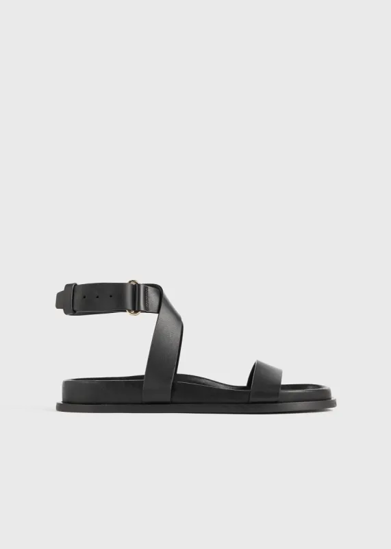 Chunky leather sandals black sold by Toteme