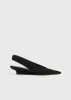 Wedge-heel suede slingbacks black sold by Toteme