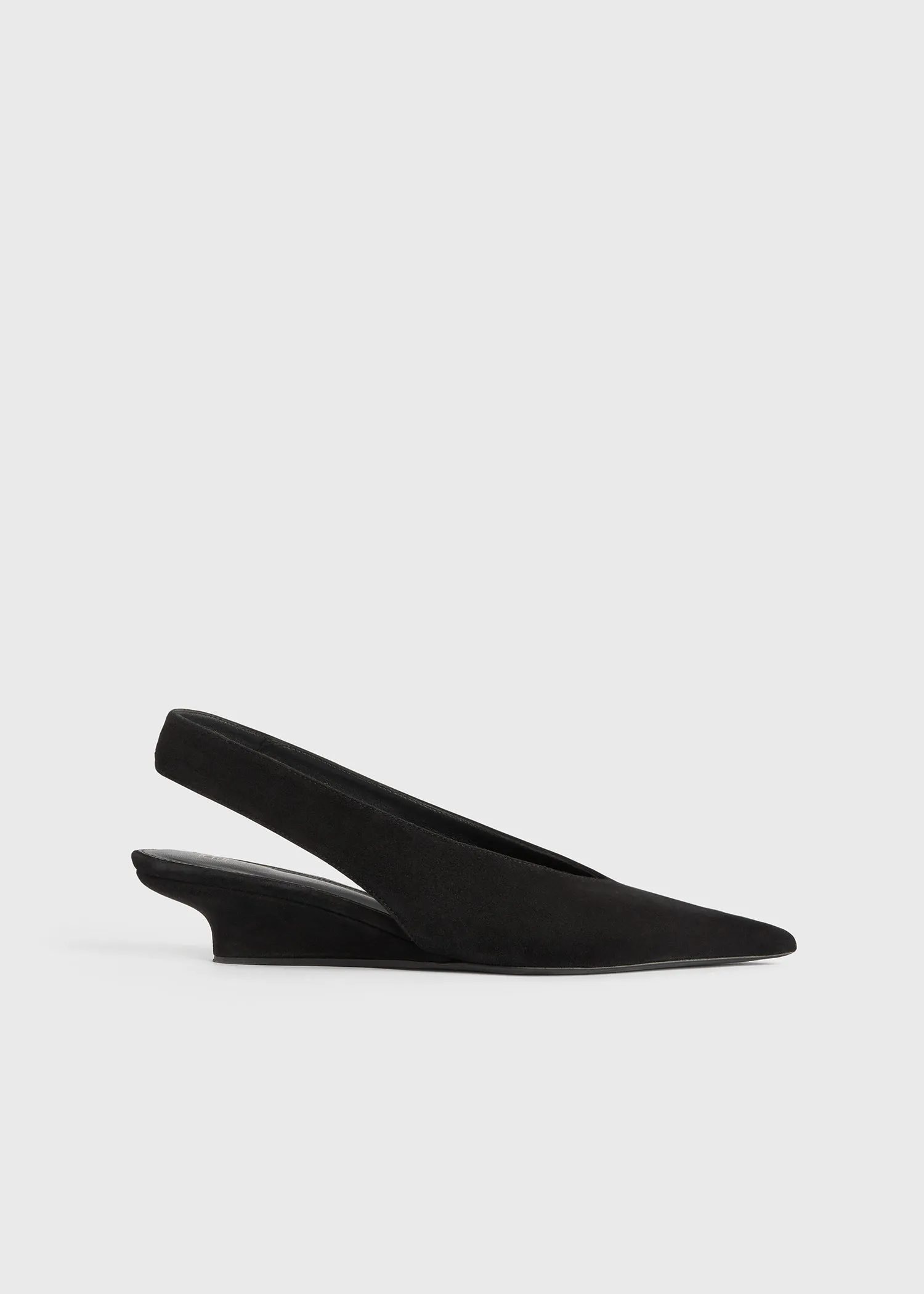Wedge-heel suede slingbacks black sold by Toteme