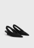 Wedge-heel suede slingbacks black sold by Toteme