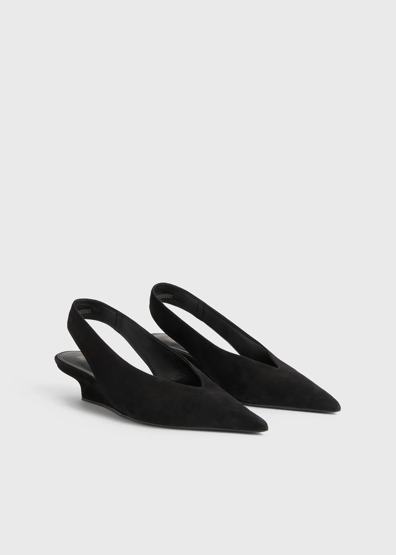Wedge-heel suede slingbacks black sold by Toteme product image thumbnail 4