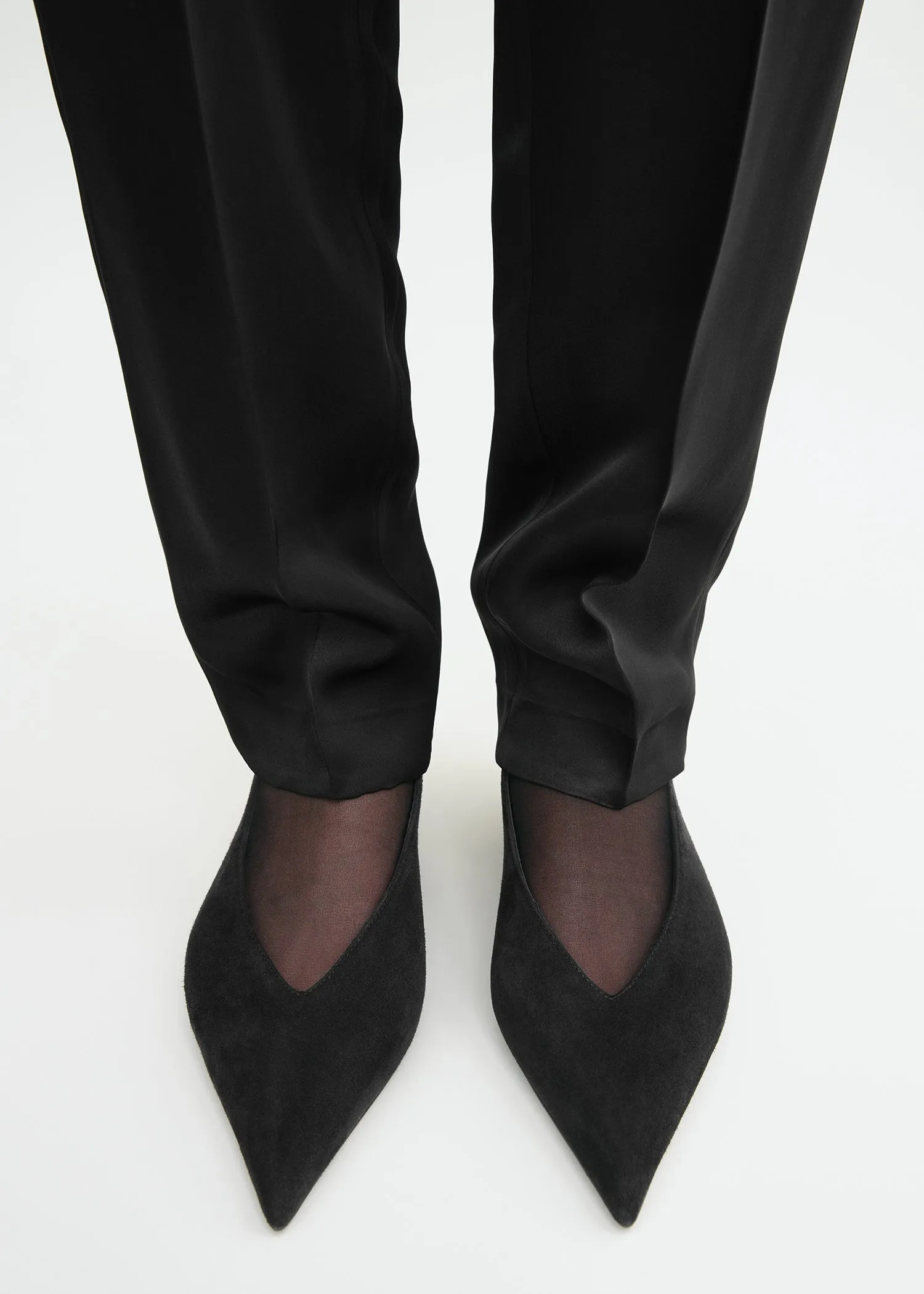 Wedge-heel suede slingbacks black sold by Toteme product image thumbnail 2