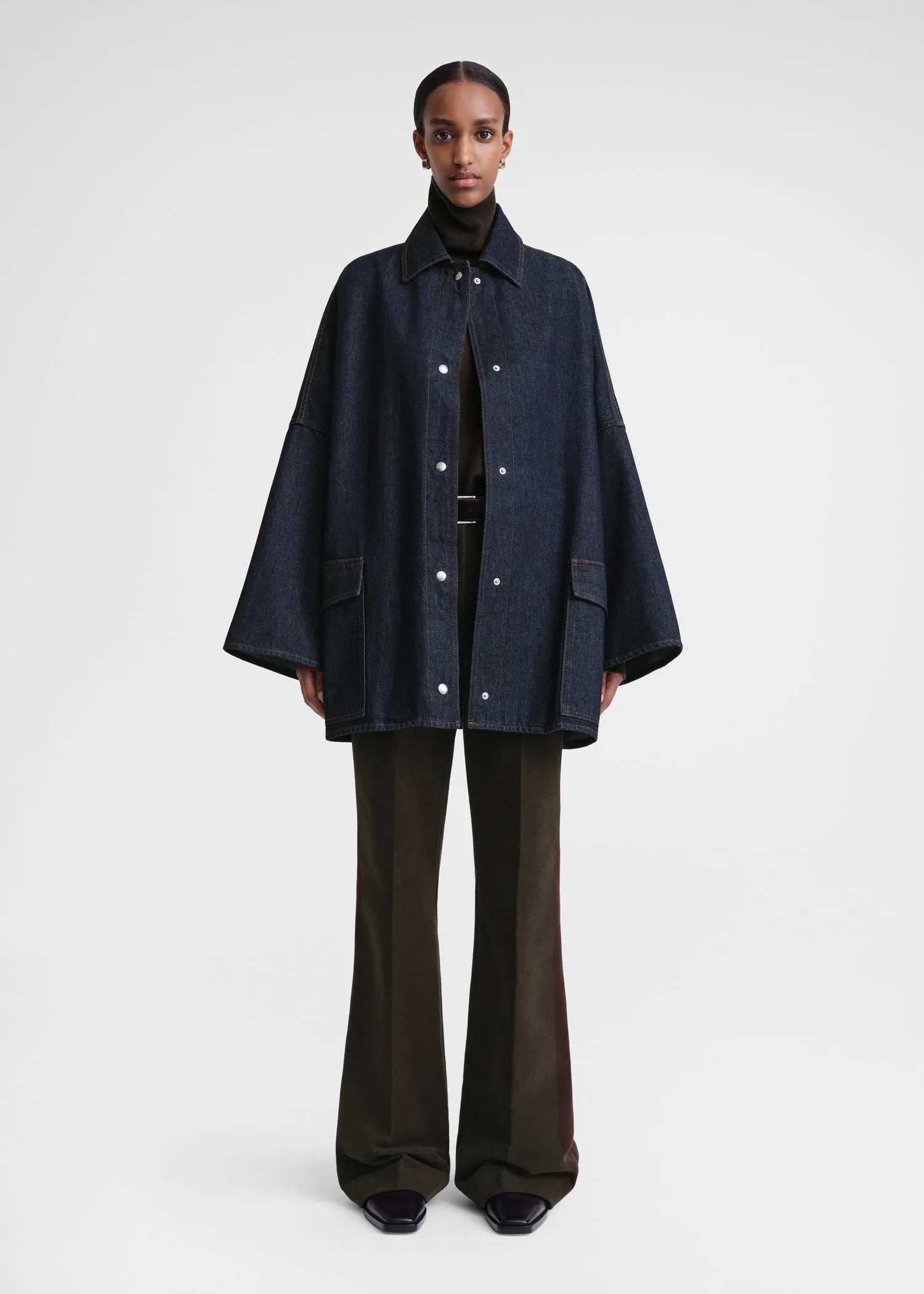 TOTEME denim overshirt jacket デニムジャケット TOTEME Denim Overshirt Jacket | Blue | FARFETCH