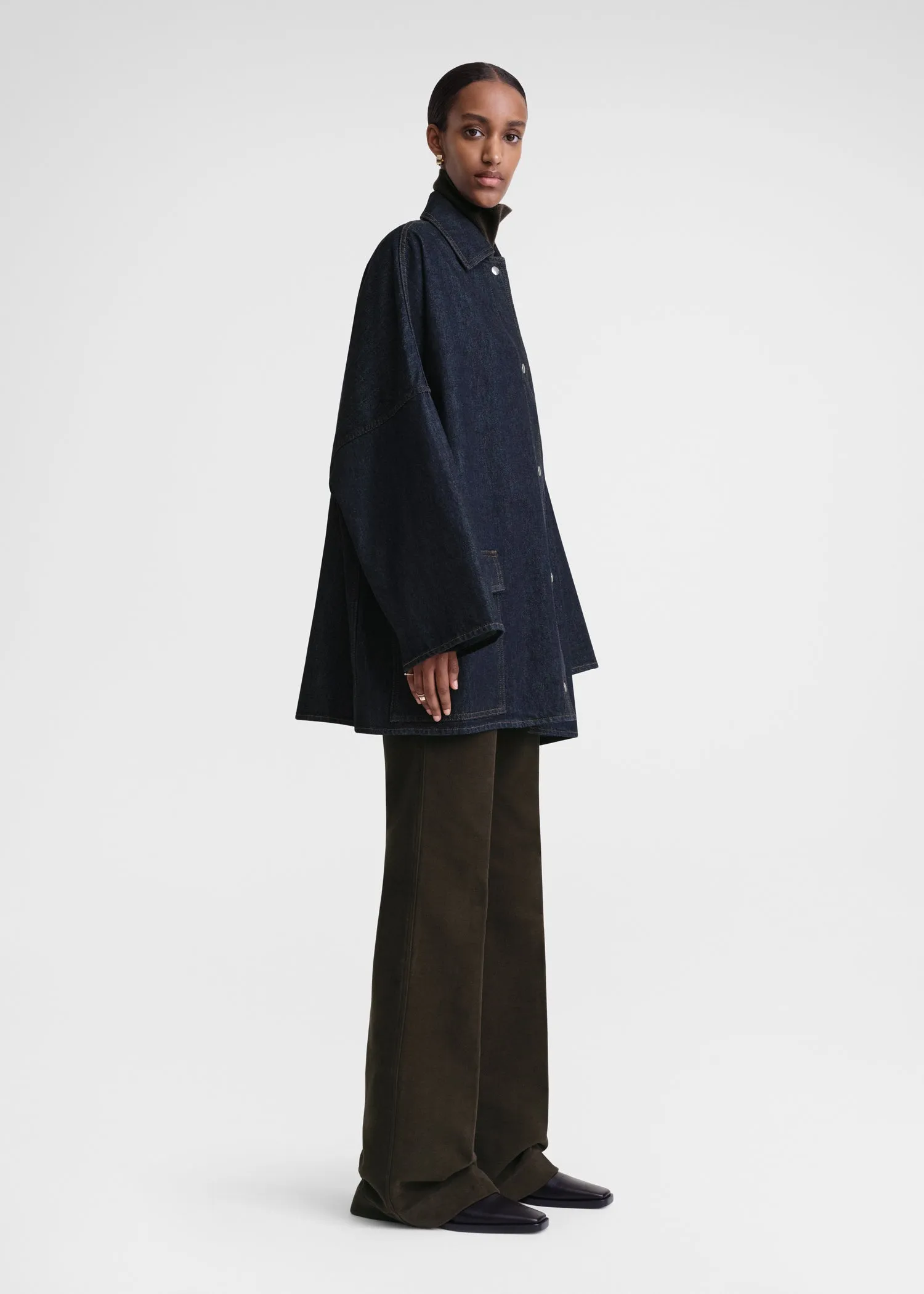 Denim overshirt jacket raw blue sold by Toteme product image thumbnail 2