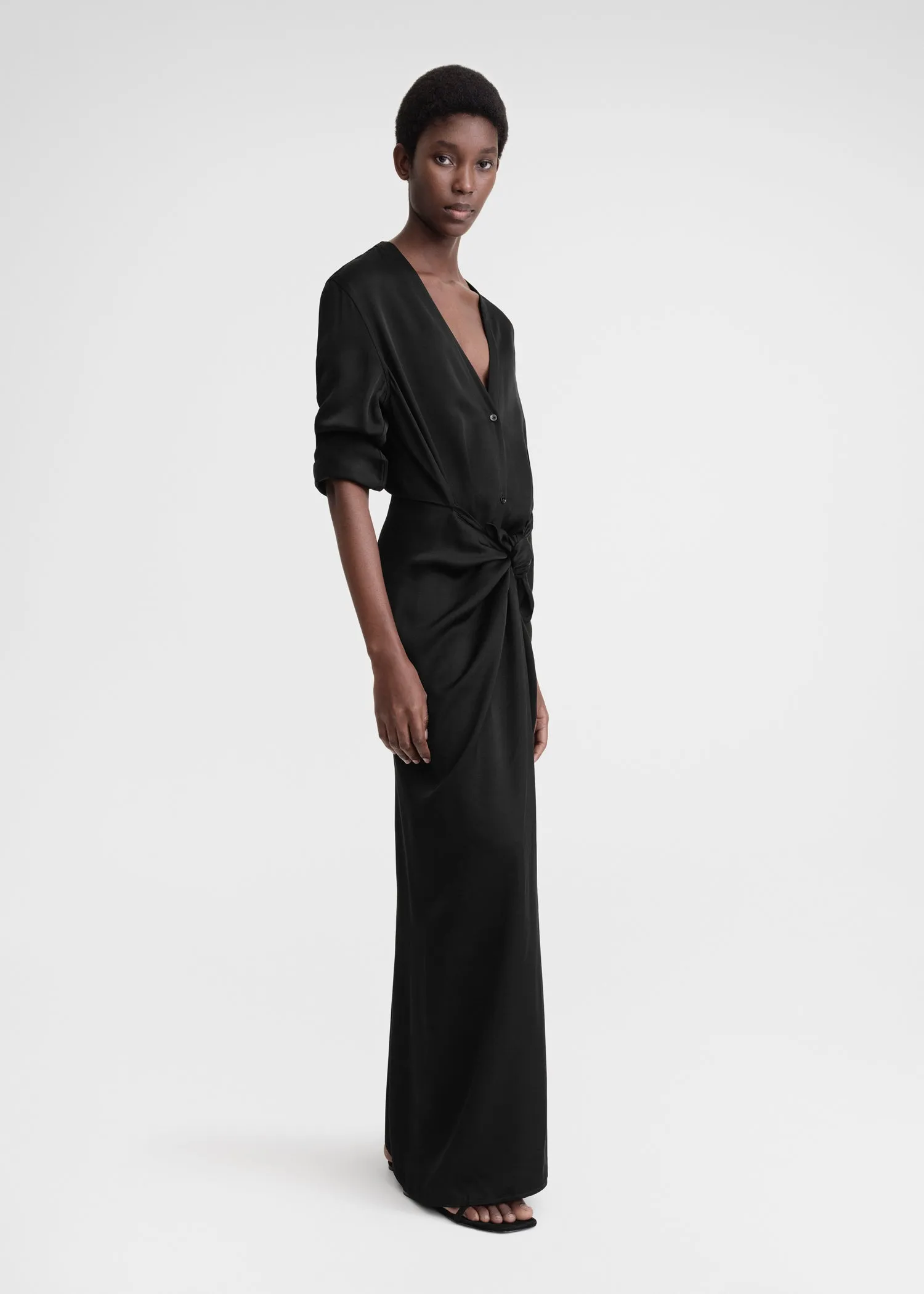 Satin knot dress black sold by Toteme product image thumbnail 2