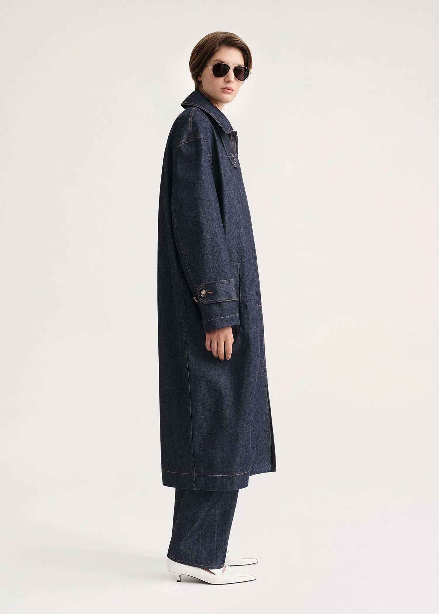 Oversized denim car coat raw sold by Toteme product image thumbnail 2