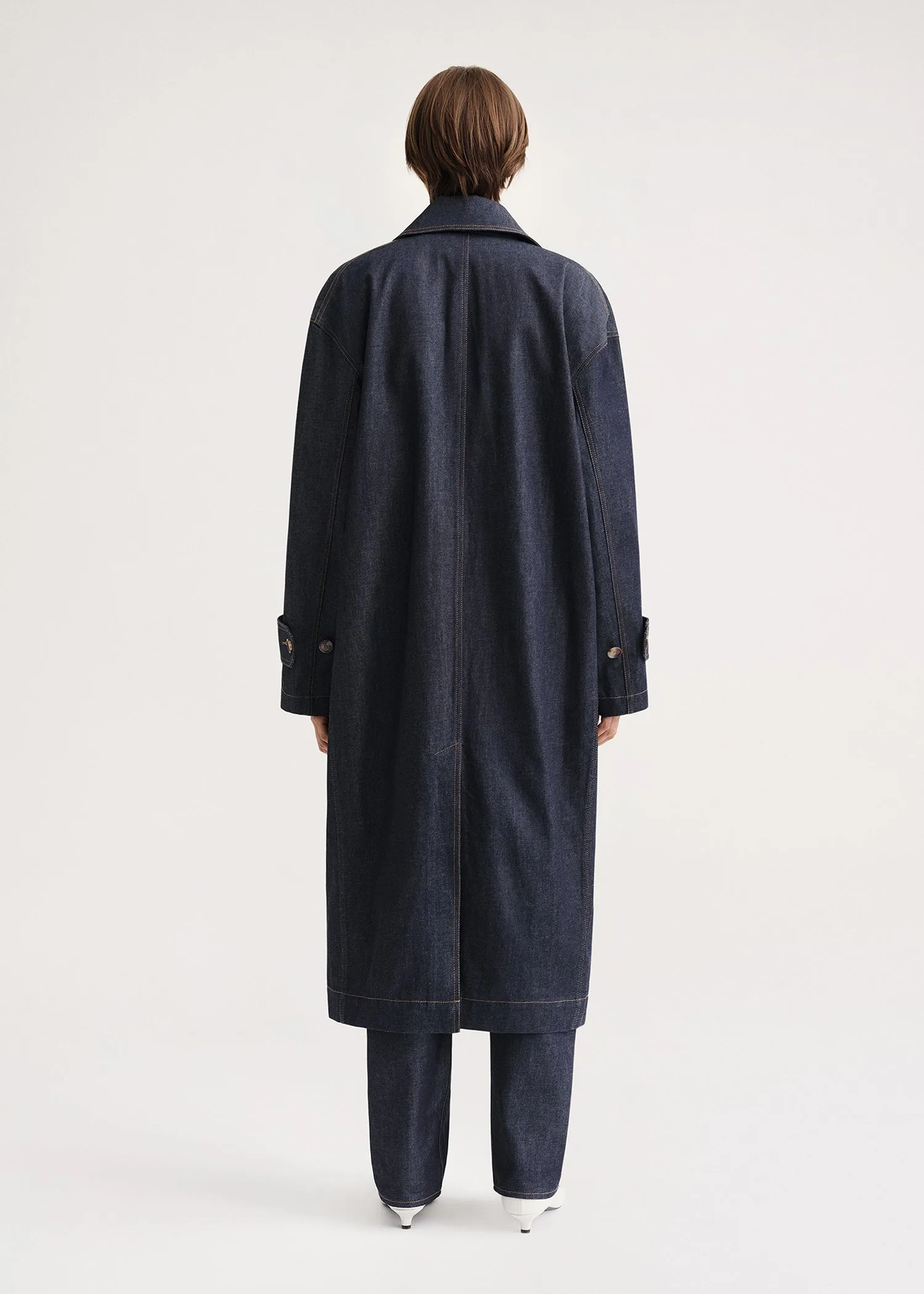 Oversized denim car coat raw sold by Toteme product image thumbnail 3