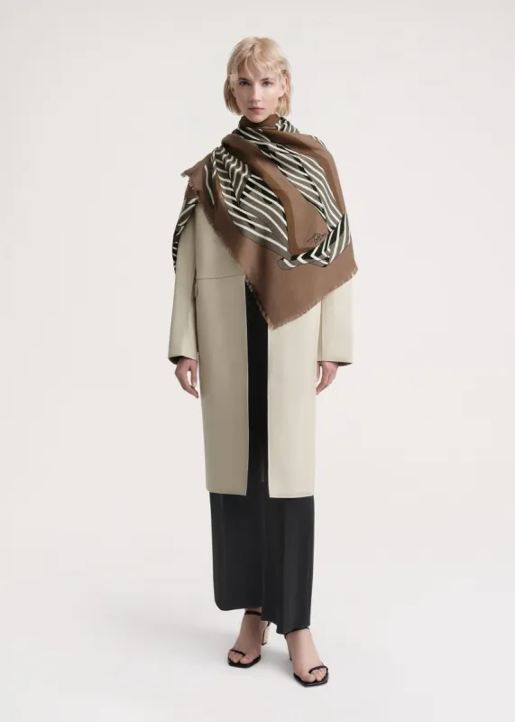 ★送料 関税込★TOTEME★KNOTTED MONOGRAM SILK SCARF★ Knotted monogram silk scarf brown | Parallel