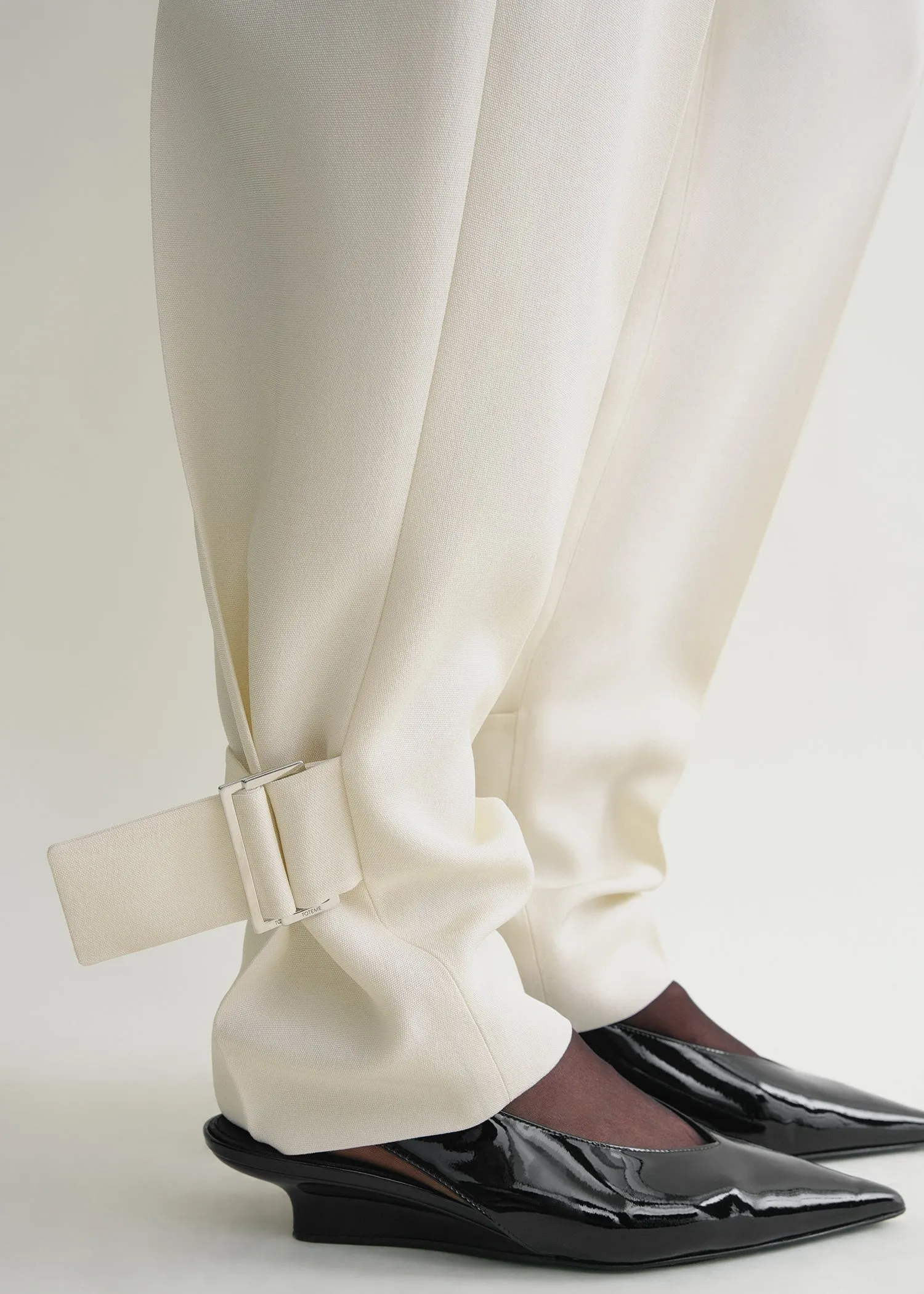 Buckled slouch trousers ecru sold by Toteme product image thumbnail 4