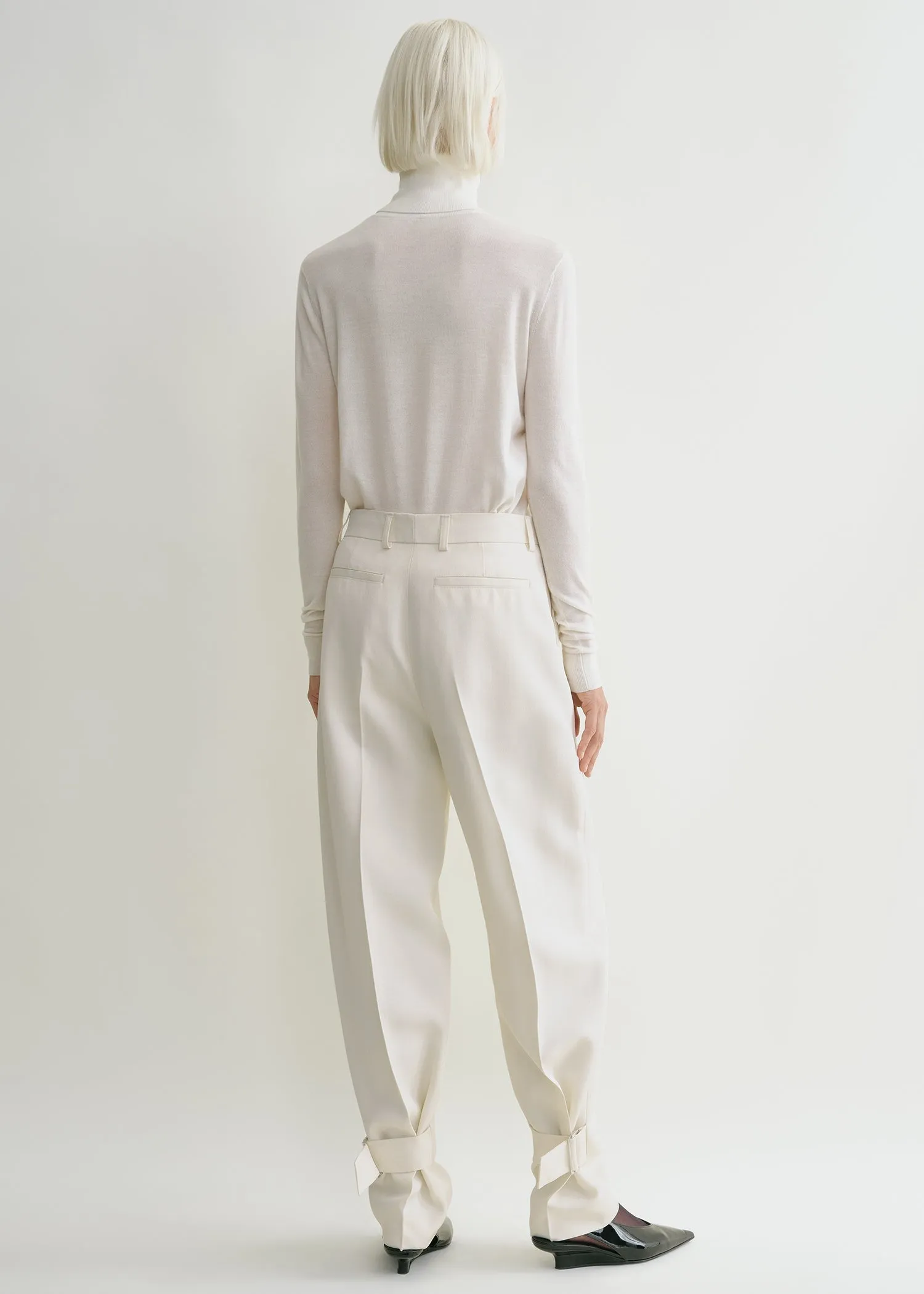 Buckled slouch trousers ecru sold by Toteme product image thumbnail 3