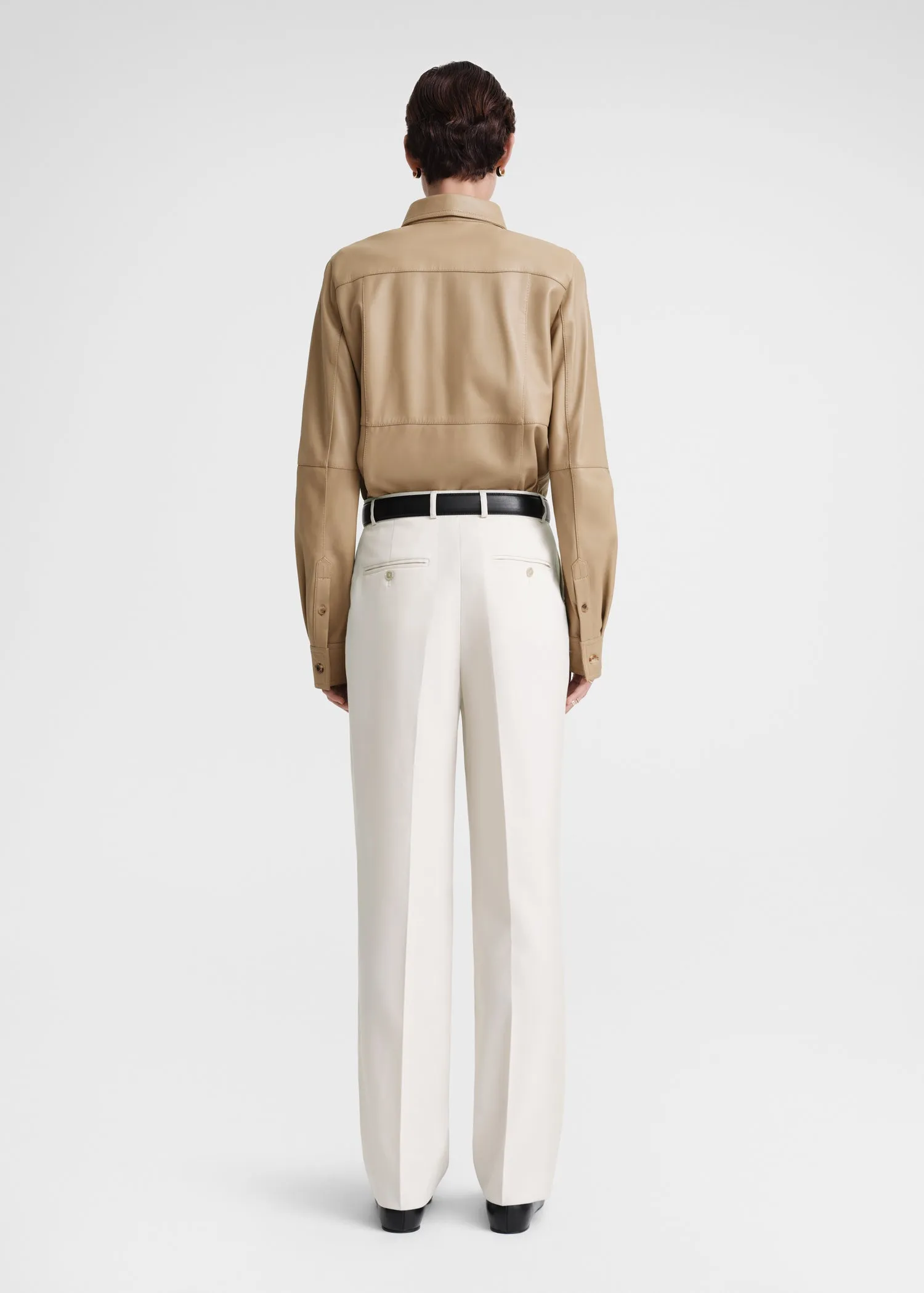 Slim leather shirt biscuit sold by Toteme product image thumbnail 4