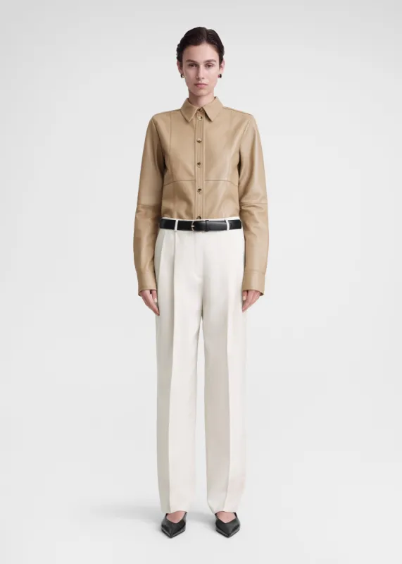 Slim leather shirt biscuit sold by Toteme